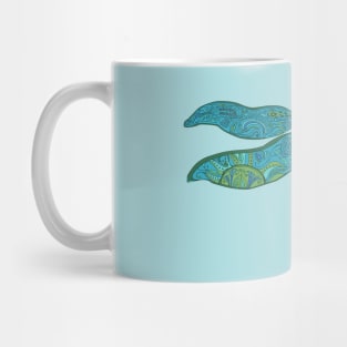 Teal Green Blue Boho Dragonfly Mug